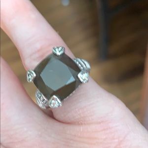 Judith Ripka smoky topaz ring size 6 1/2